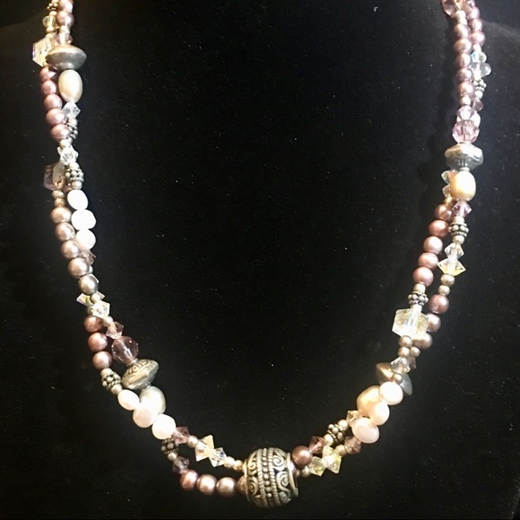 Tres Jolie Accessories Jewelry Tres Jolie 2strand Sterling Crystal Necklace Poshmark
